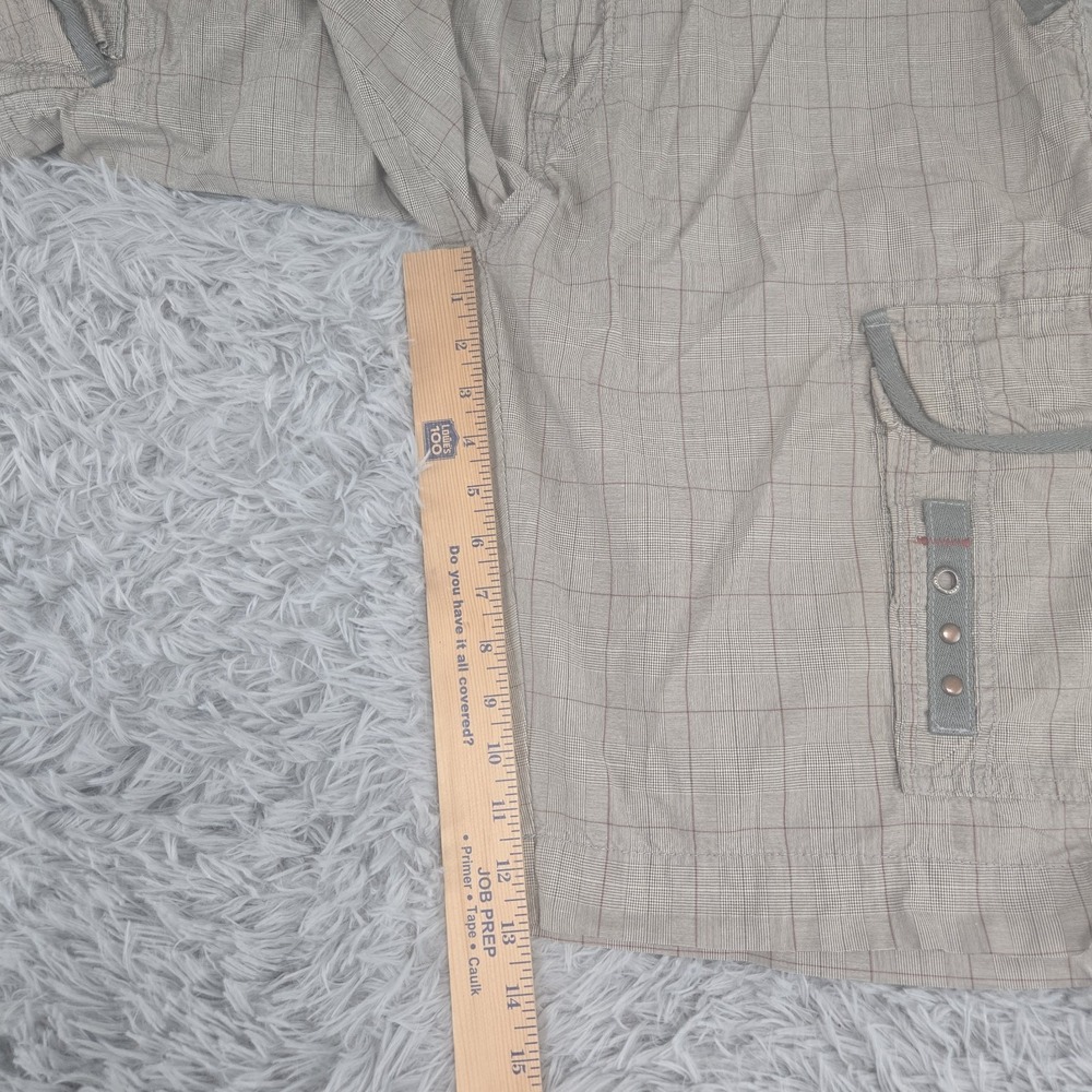 Marc‎ Ecko cut & Sew Mens 38 Gray Plaid Standard Fit Cotton Cargo Shorts - Picture 9 of 12